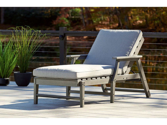 Visola Gray Outdoor Chaise Lounge w/ Cushion