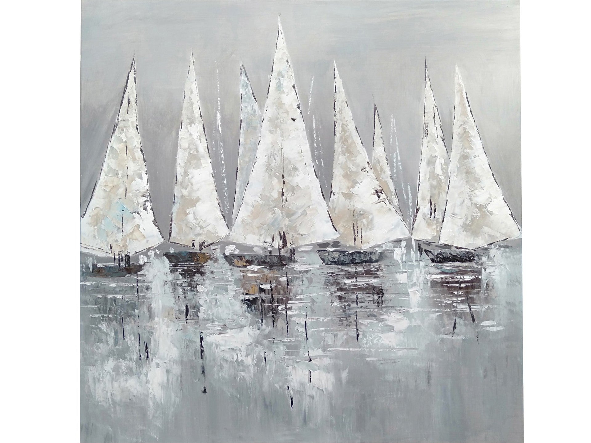 Pacific Sails Blue/White Canvas - Ornate Home