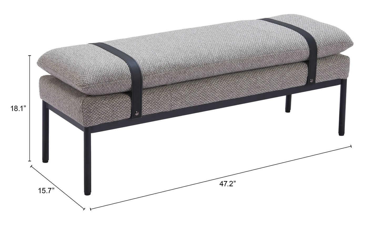 Padd Gray Bench - Ornate Home