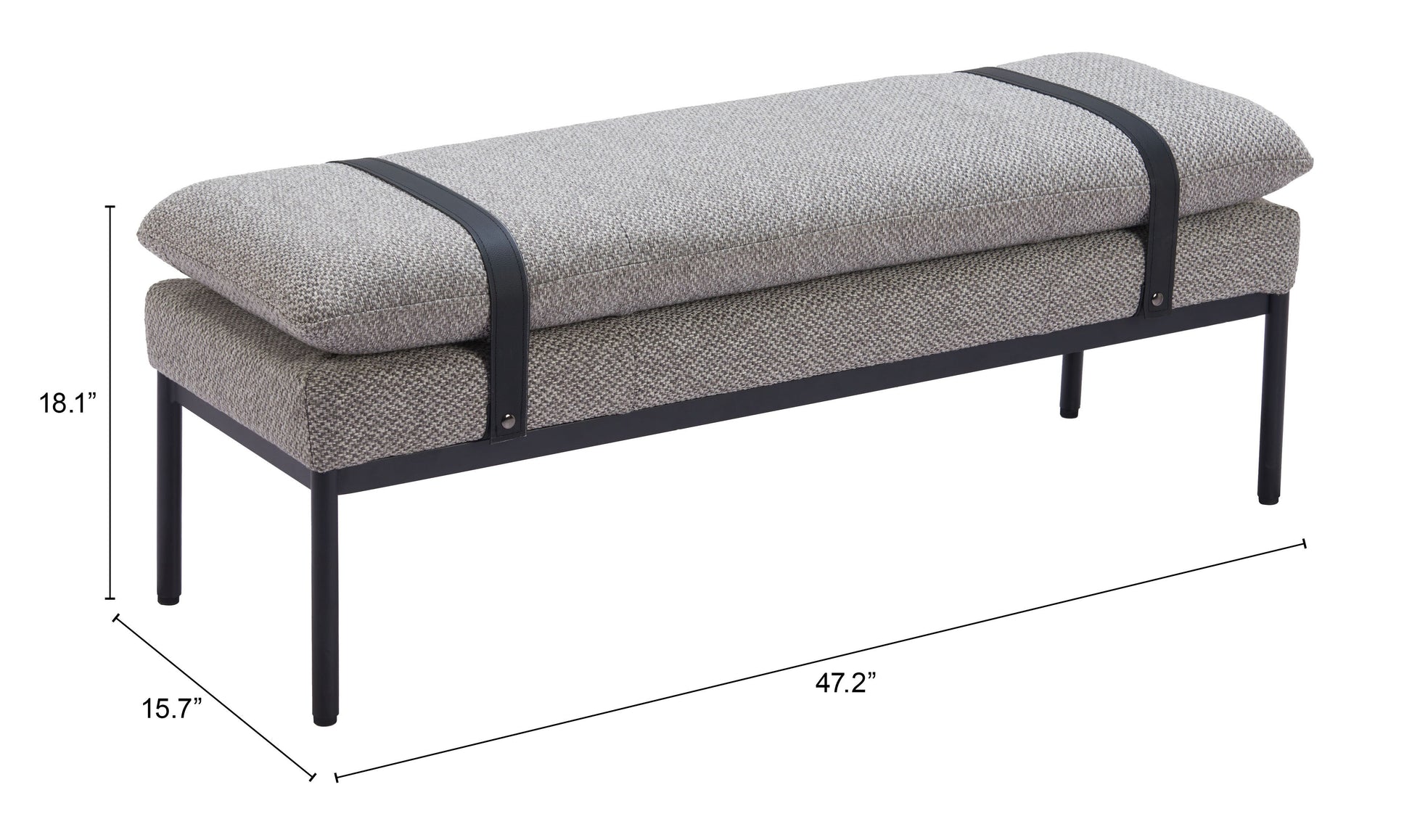 Padd Gray Bench - Ornate Home