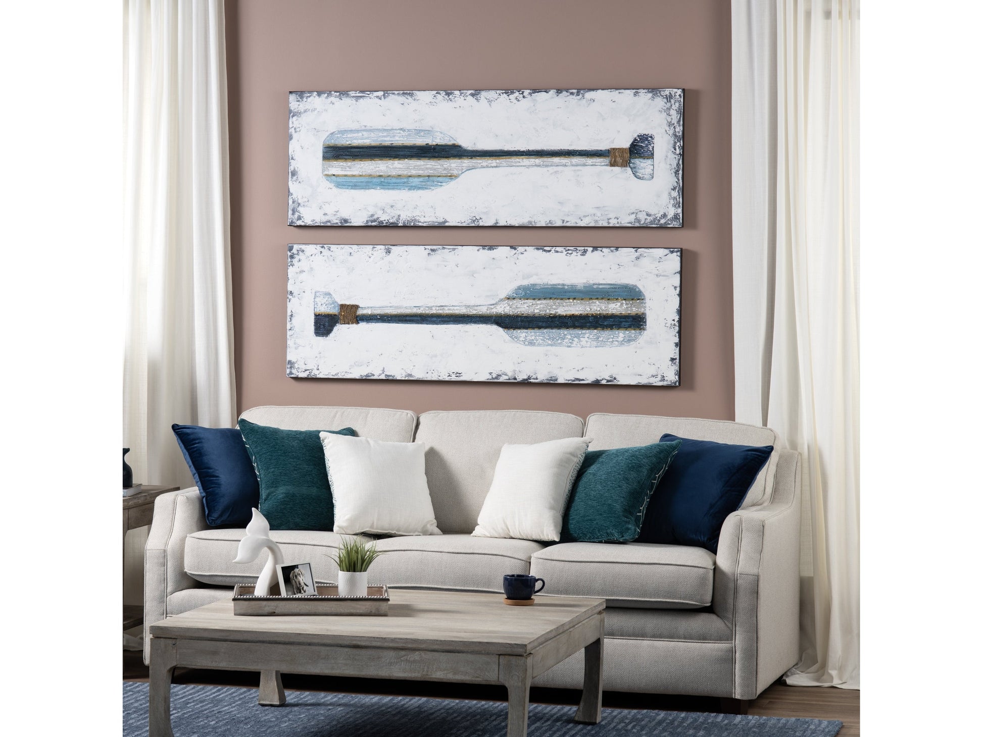 Paddles Up Blue/White Canvas - Ornate Home