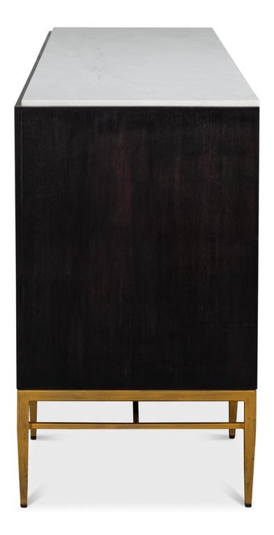 Palisade Black Shagreen Credenza - Ornate Home