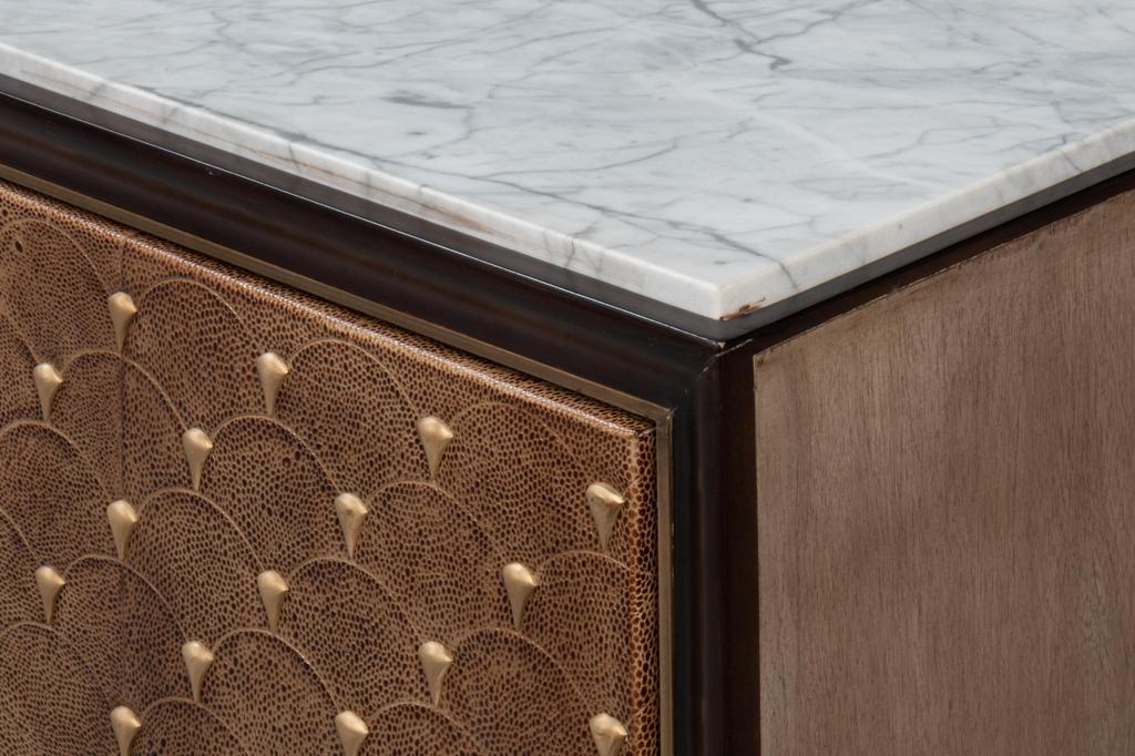 Palisade Tan Shagreen Credenza - Ornate Home