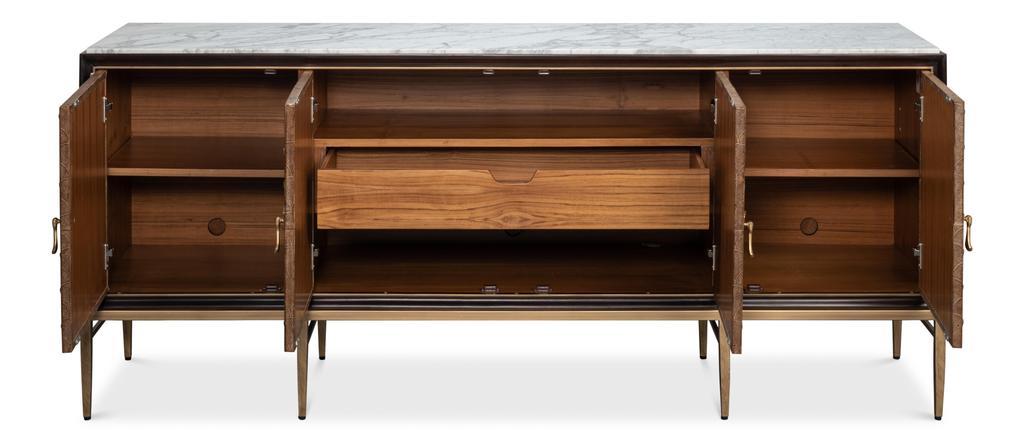 Palisade Tan Shagreen Credenza - Ornate Home