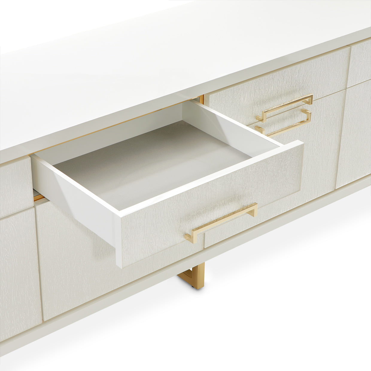 Palm Gate Cloud White Media Cabinet - Ornate Home