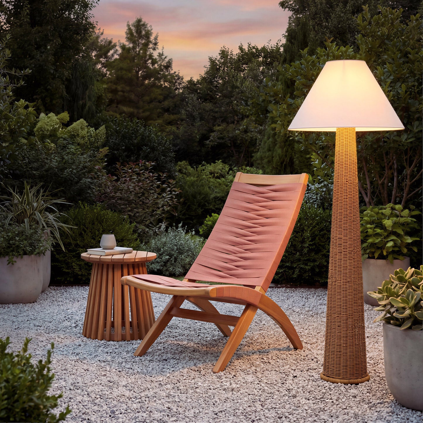 Palmia Natural Solar Floor Lamp - Ornate Home