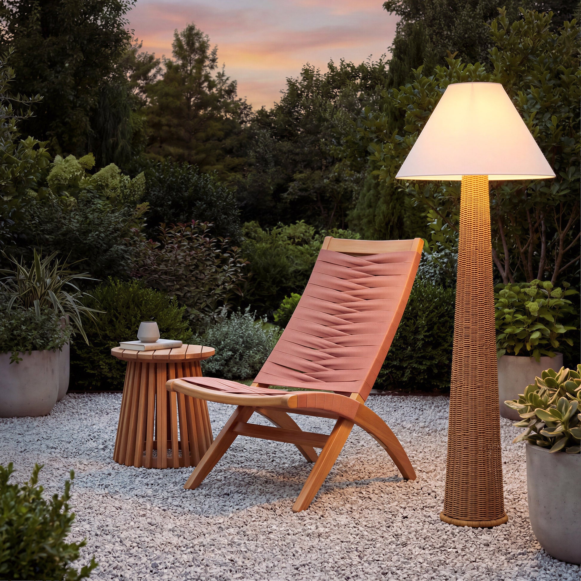 Palmia Natural Solar Floor Lamp - Ornate Home