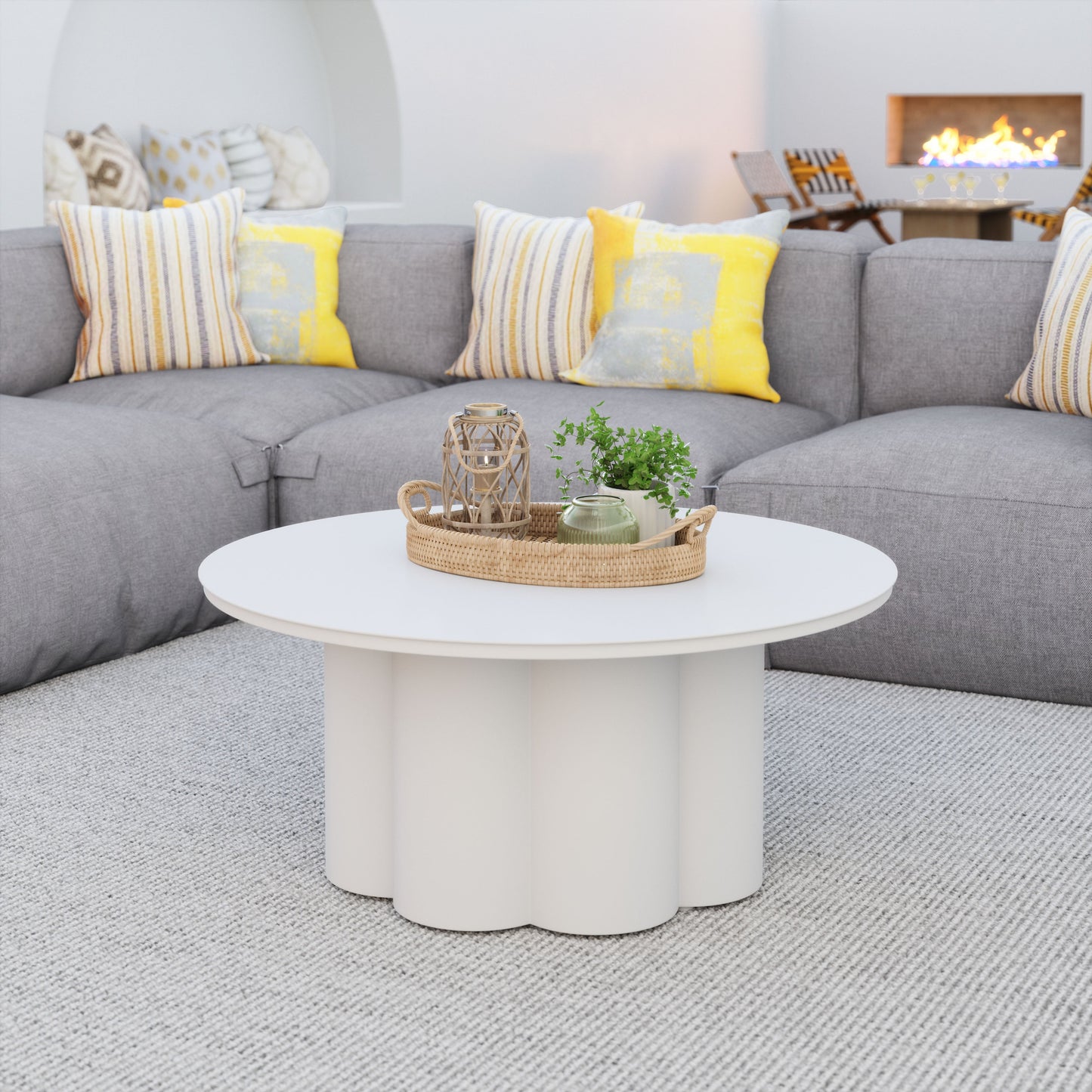 Palmier White Outdoor Coffee Table - Ornate Home