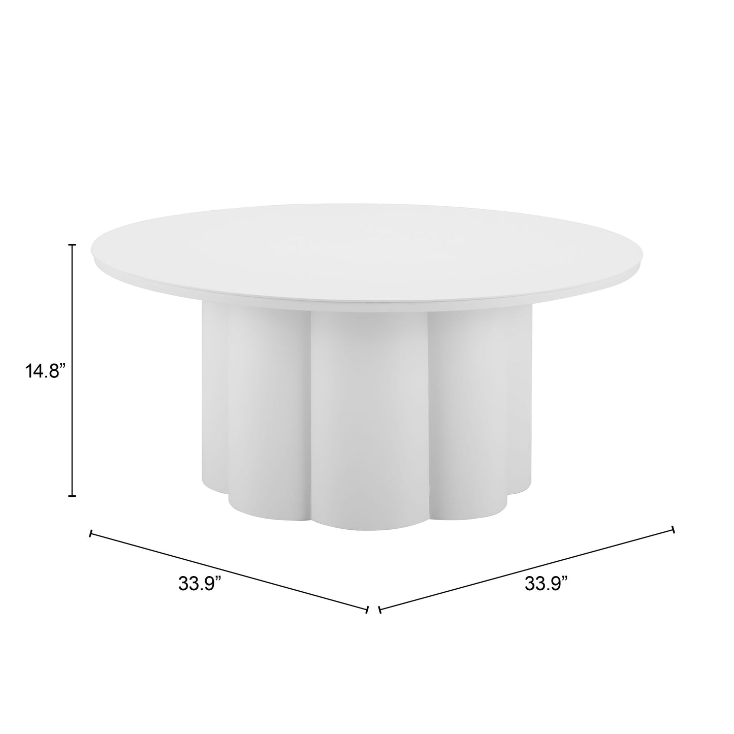 Palmier White Outdoor Coffee Table - Ornate Home