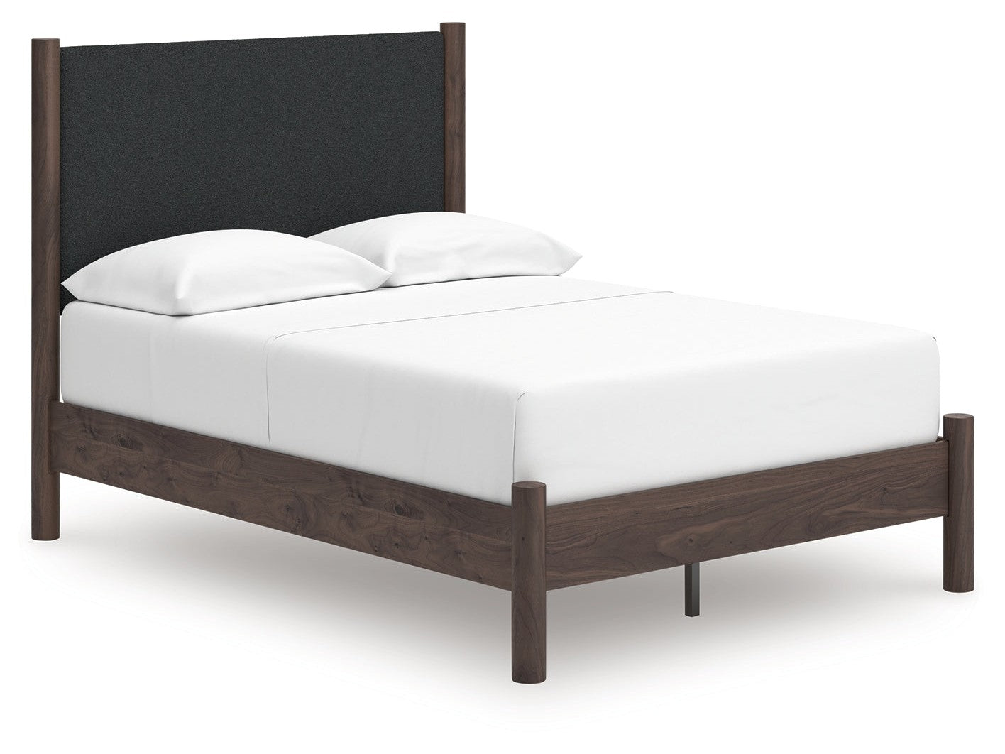 Pamytta Brown Full Upholstered Panel Platform Bed- Viva Furn