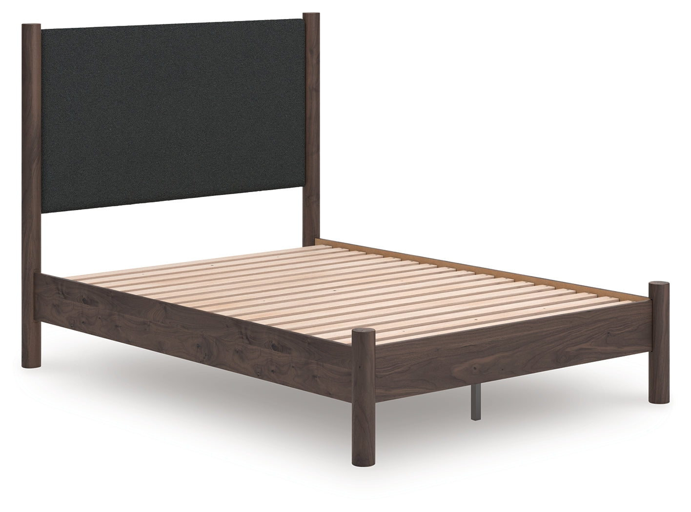 Pamytta Brown Full Upholstered Panel Platform Bed- Viva Furn