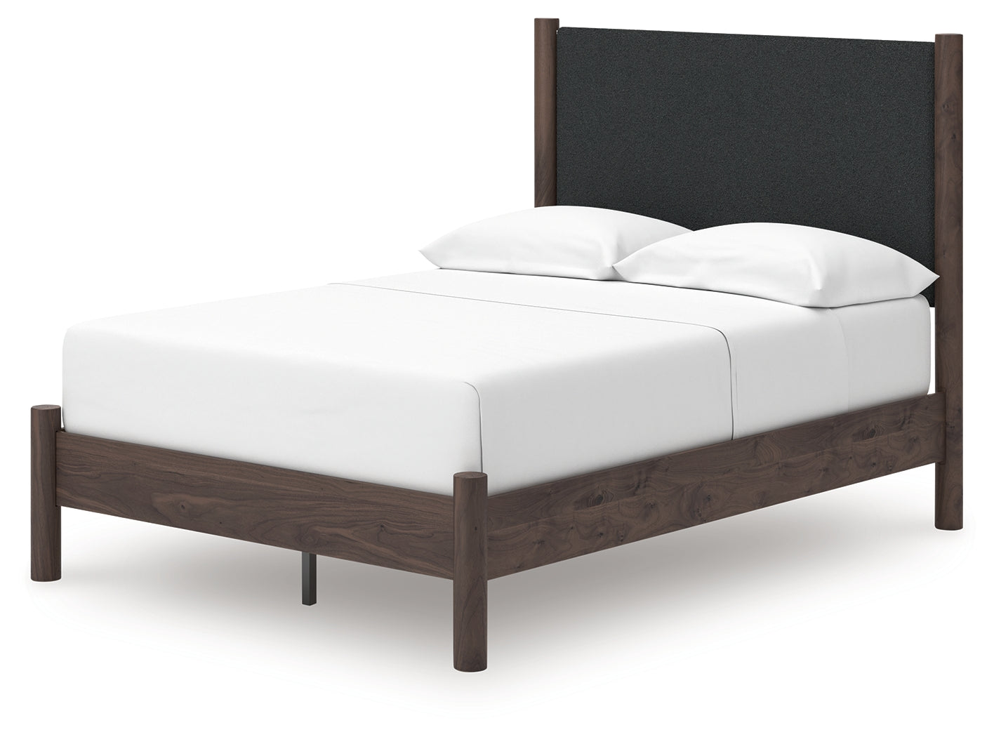 Pamytta Brown Full Upholstered Panel Platform Bed- Viva Furn