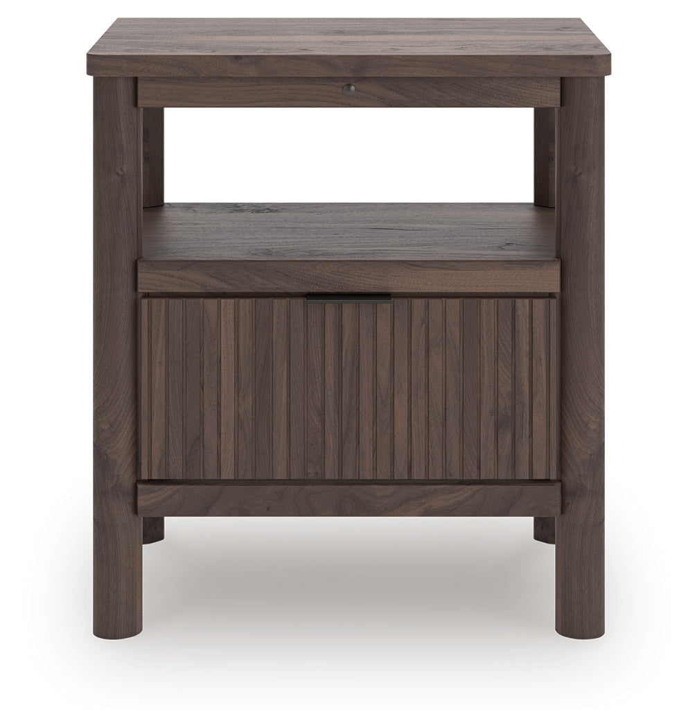 Pamytta Brown One Drawer Night Stand- Viva Furn