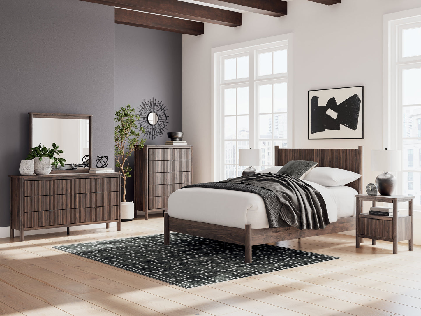 Pamytta Brown One Drawer Night Stand- Viva Furn