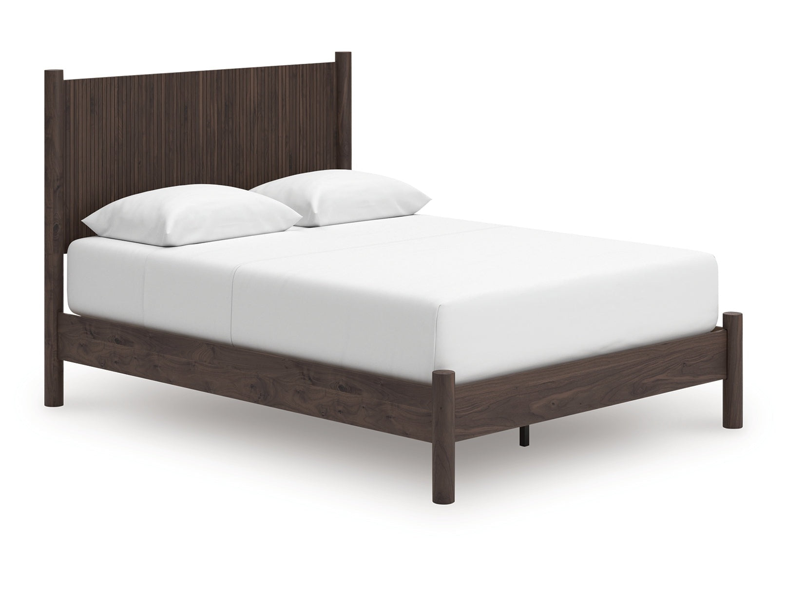 Pamytta Brown Queen Panel Platform Bed- Viva Furn