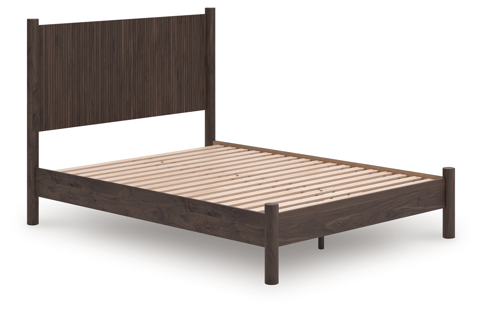 Pamytta Brown Queen Panel Platform Bed- Viva Furn