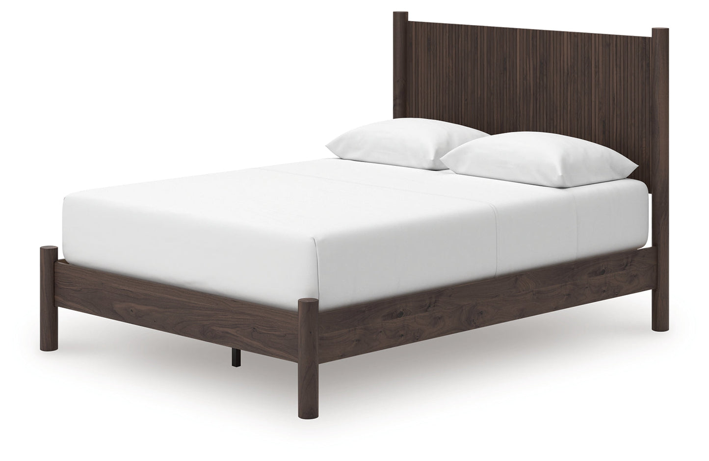 Pamytta Brown Queen Panel Platform Bed- Viva Furn