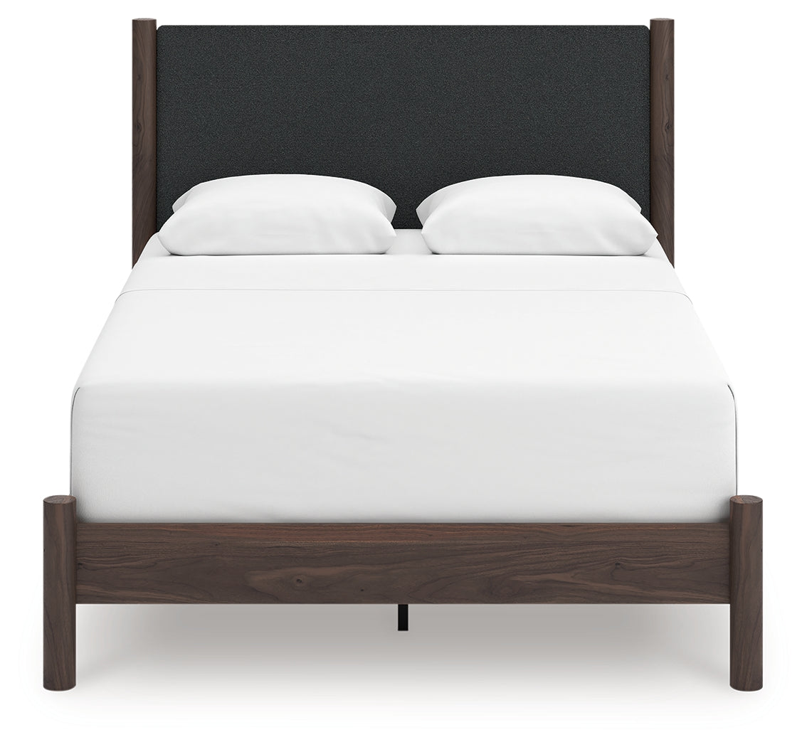Pamytta Brown Queen Upholstered Panel Bed- Viva Furn