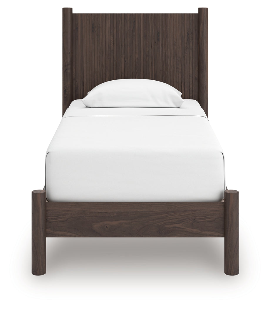 Pamytta Brown Twin Panel Platform Bed- Viva Furn
