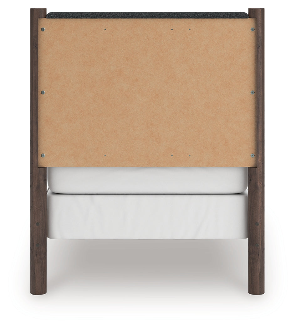 Pamytta Brown Twin Upholstered Panel Bed- Viva Furn
