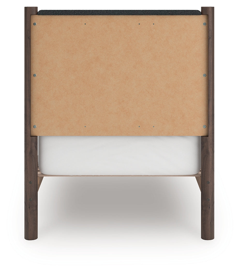 Pamytta Brown Twin Upholstered Panel Platform Bed- Viva Furn
