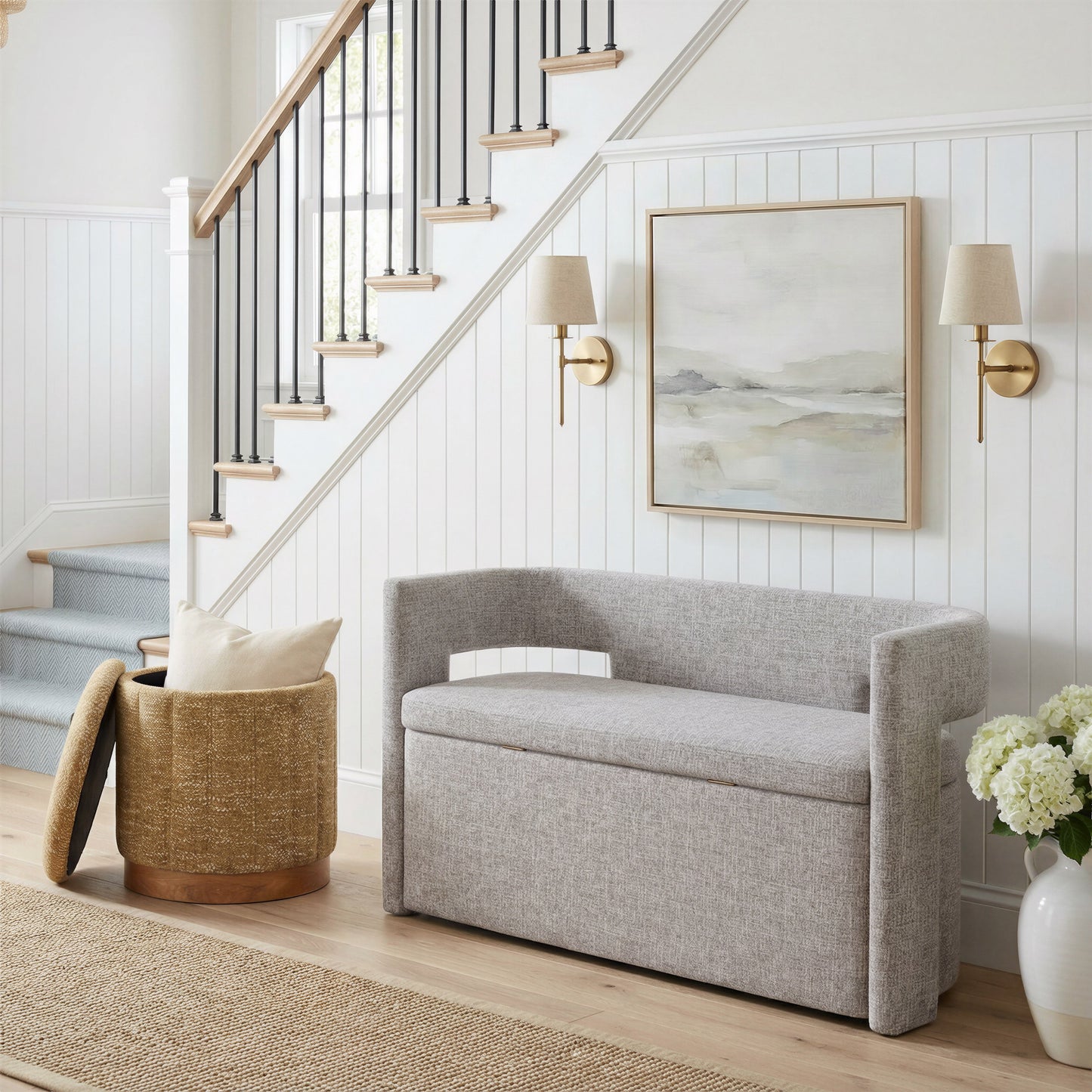 Papua Gray Storage Bench - Ornate Home