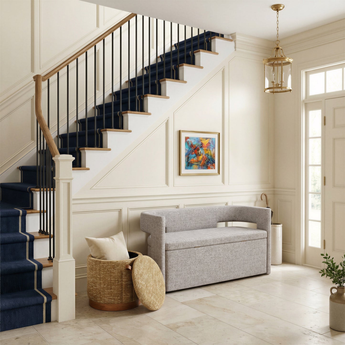 Papua Gray Storage Bench - Ornate Home
