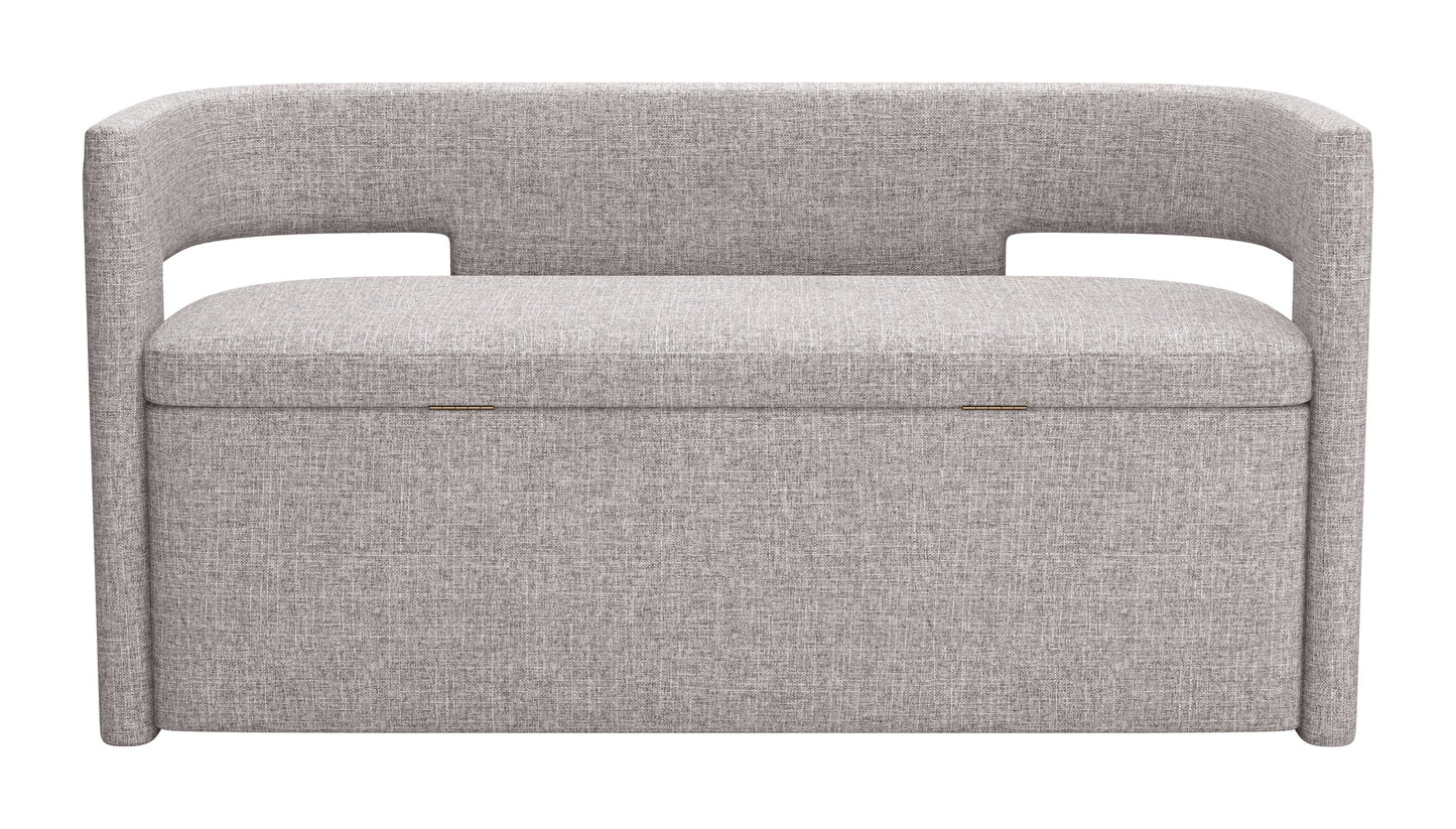 Papua Gray Storage Bench - Ornate Home