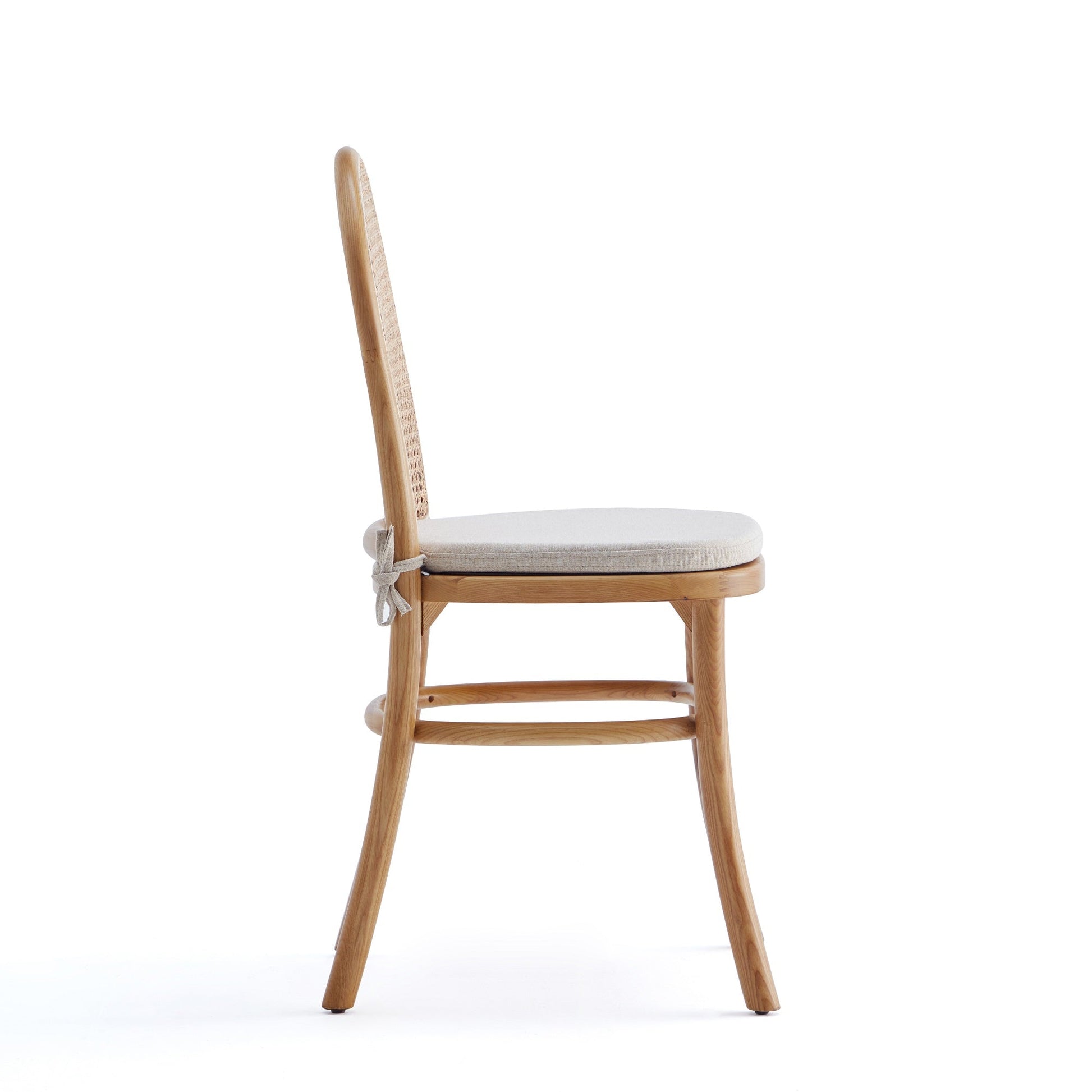 Paragon Dining Chair 1.0 with Cream Cushions in Nature and Cane (set of 2) - Ornate Home