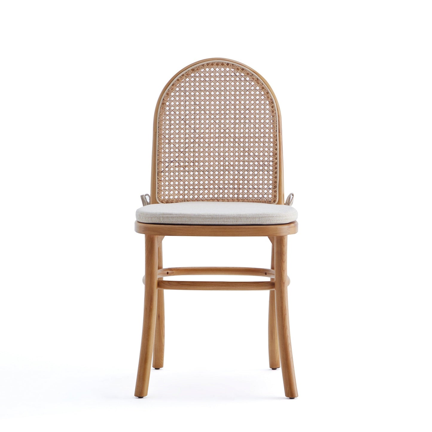 Paragon Dining Chair 1.0 with Cream Cushions in Nature and Cane (set of 2) - Ornate Home
