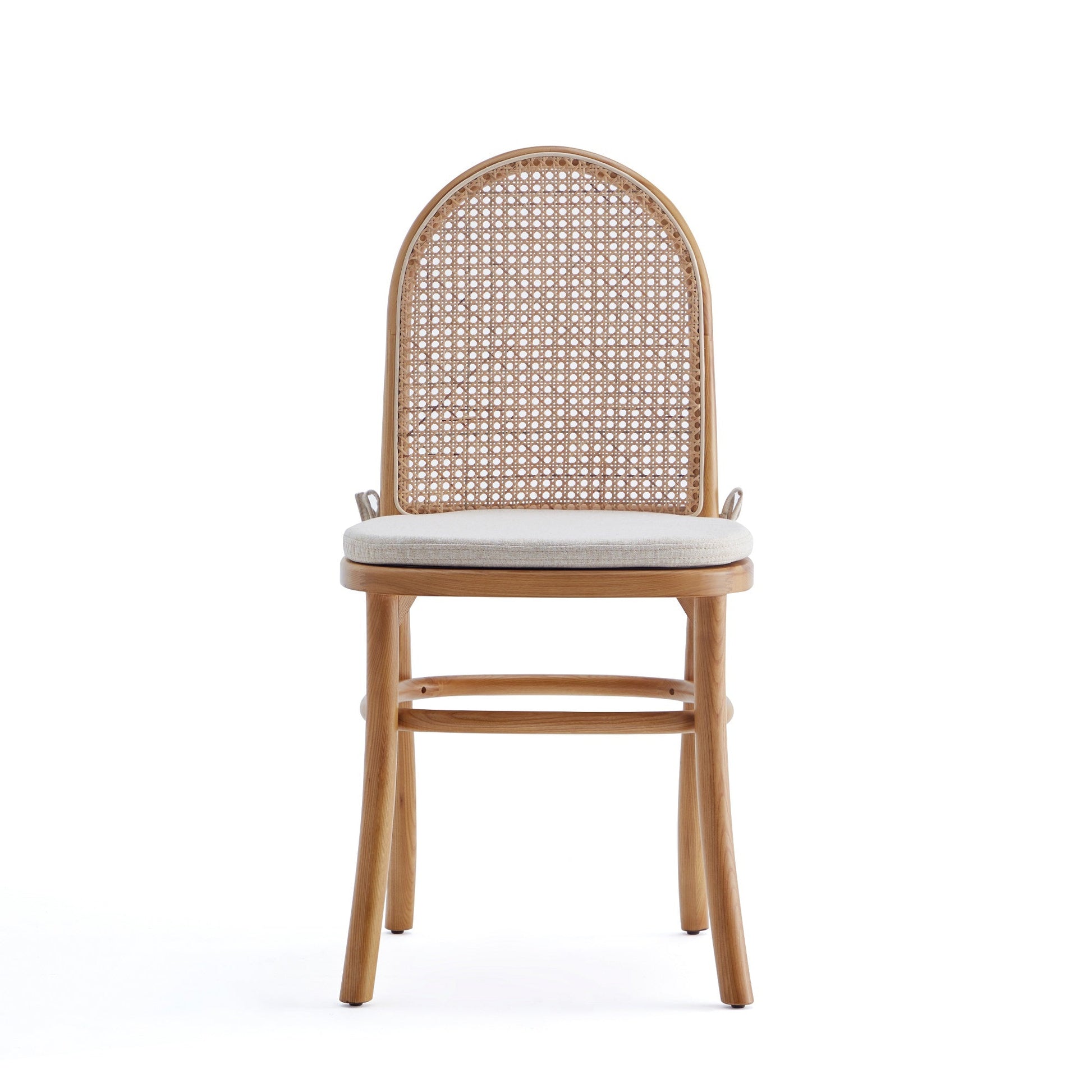 Paragon Dining Chair 1.0 with Cream Cushions in Nature and Cane (set of 2) - Ornate Home