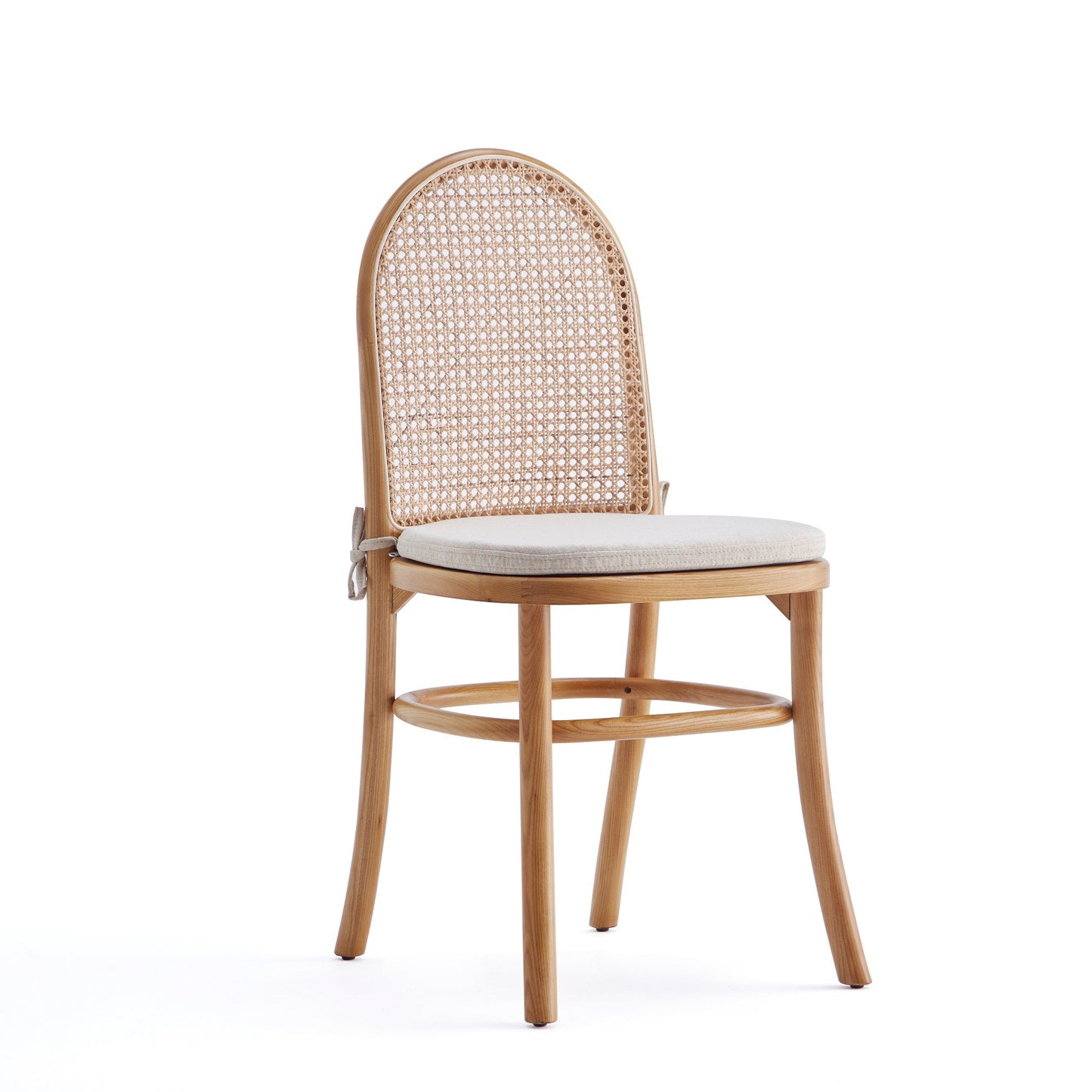 Paragon Dining Chair 1.0 with Cream Cushions in Nature and Cane (set of 2) - Ornate Home