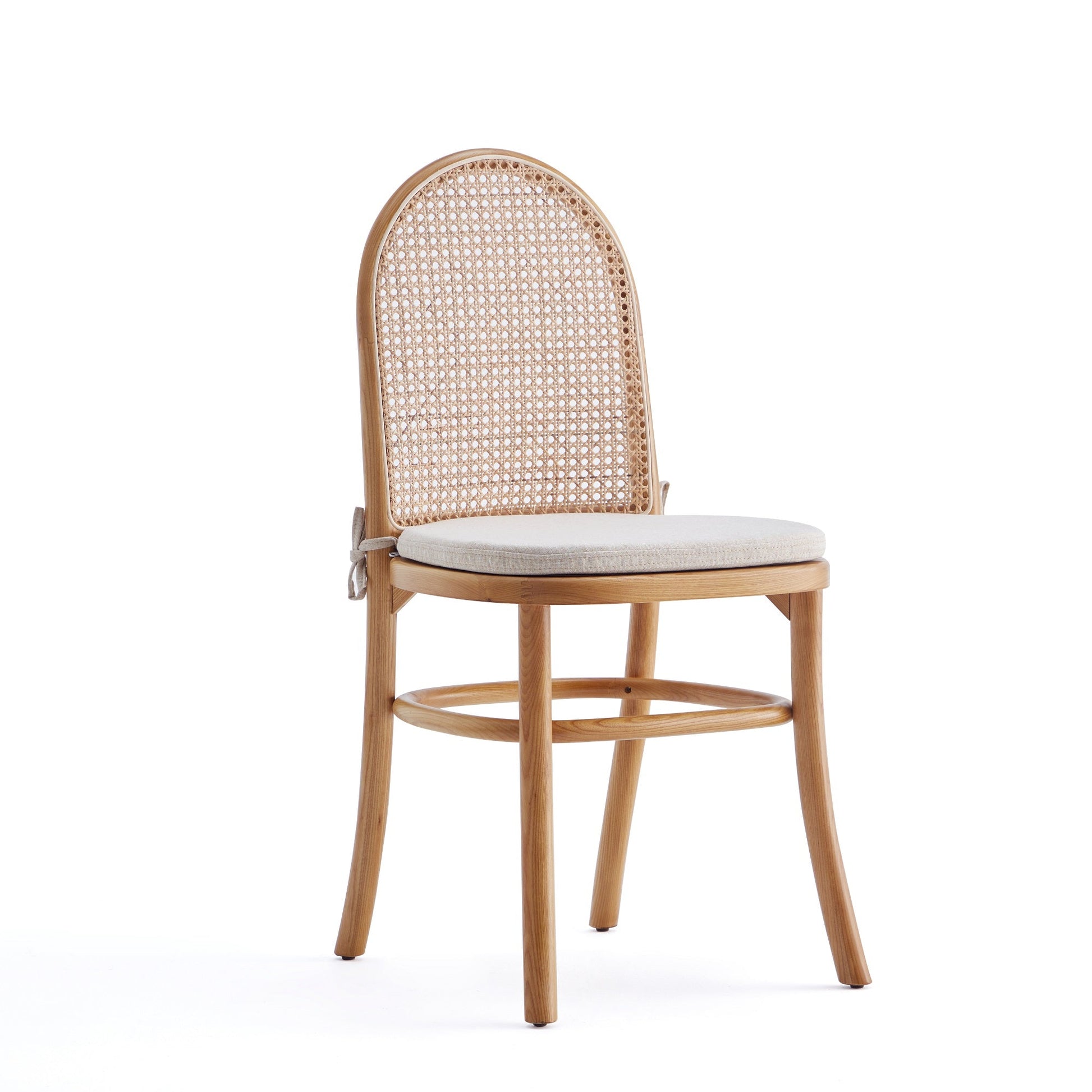 Paragon Dining Chair 1.0 with Cream Cushions in Nature and Cane (set of 2) - Ornate Home