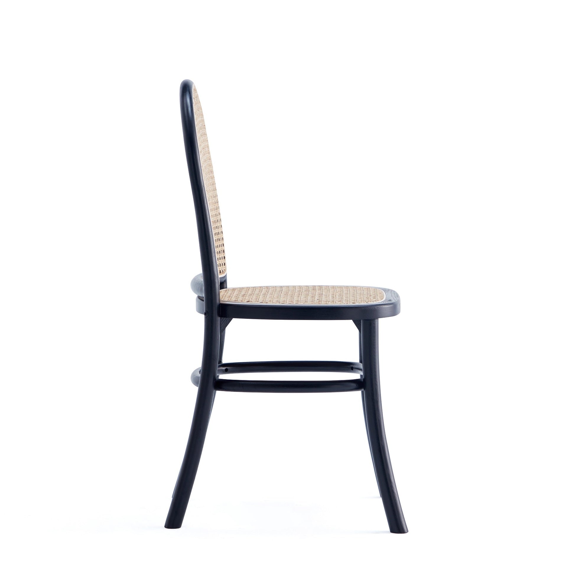 Paragon Dining Chair 2.0 in Black and Cane (set of 2) - Ornate Home