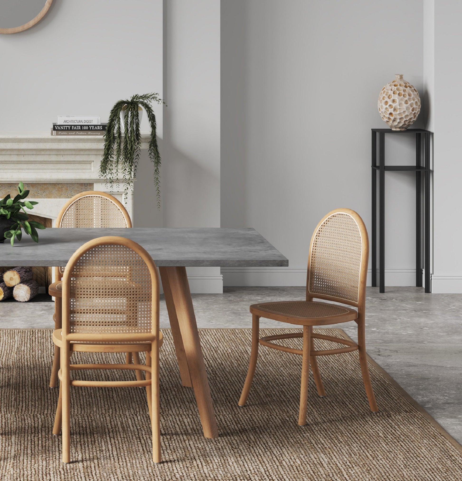 Paragon Dining Chair 2.0 in Nature and Cane (set of 4) - Ornate Home