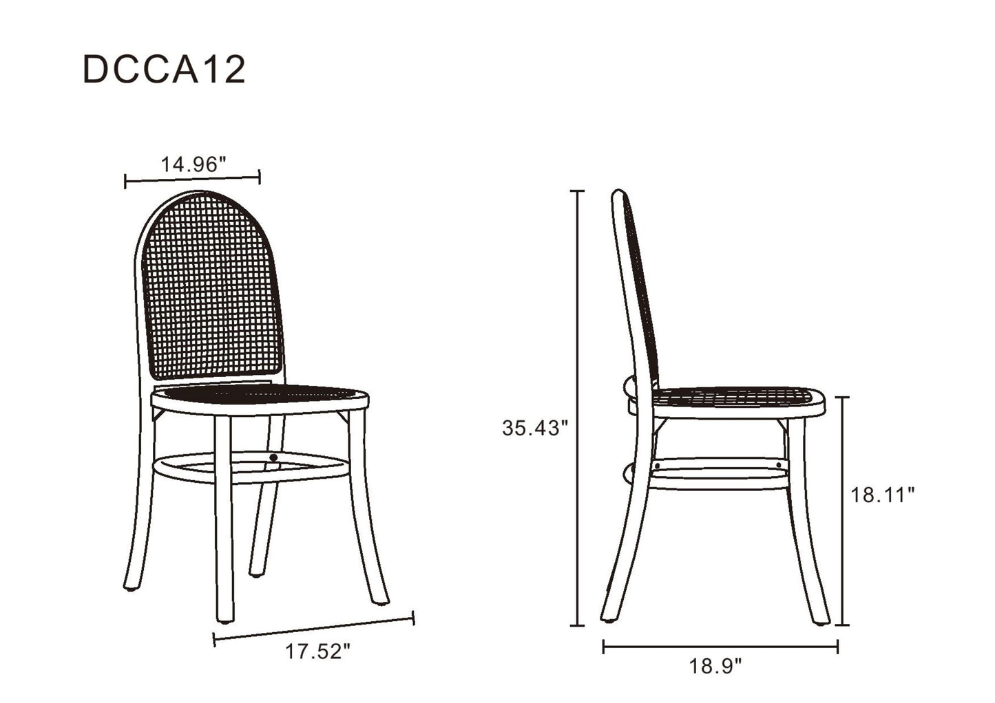 Paragon Dining Chair 2.0 in Nature and Cane (set of 4) - Ornate Home