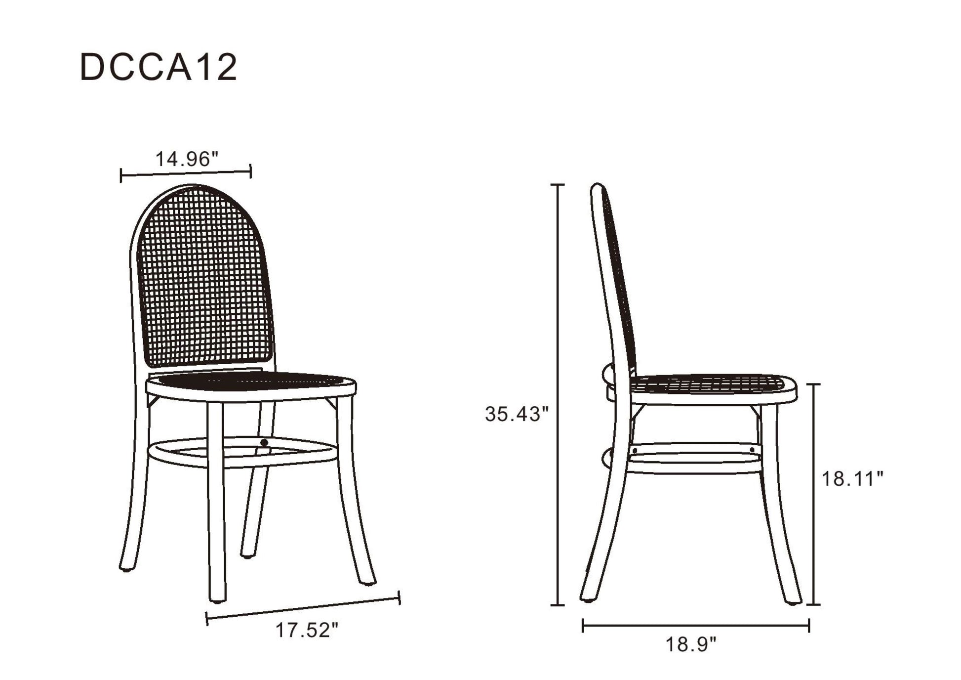 Paragon Dining Chair 2.0 in Nature and Cane (set of 4) - Ornate Home