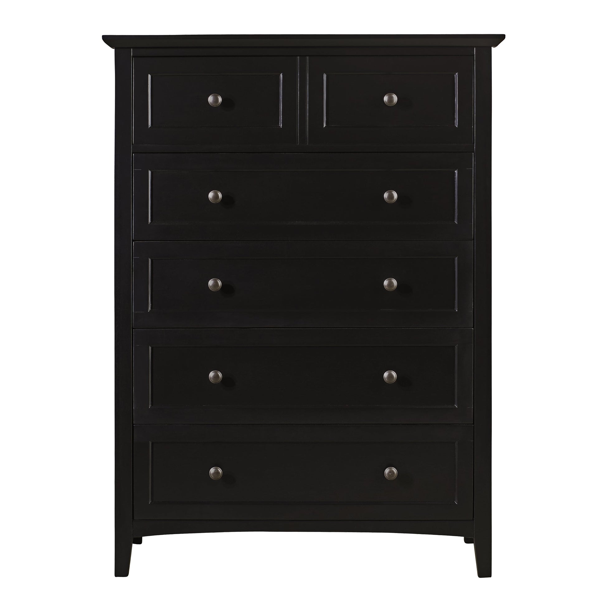Paragon Five Drawer Chest in Black - Ornate Home