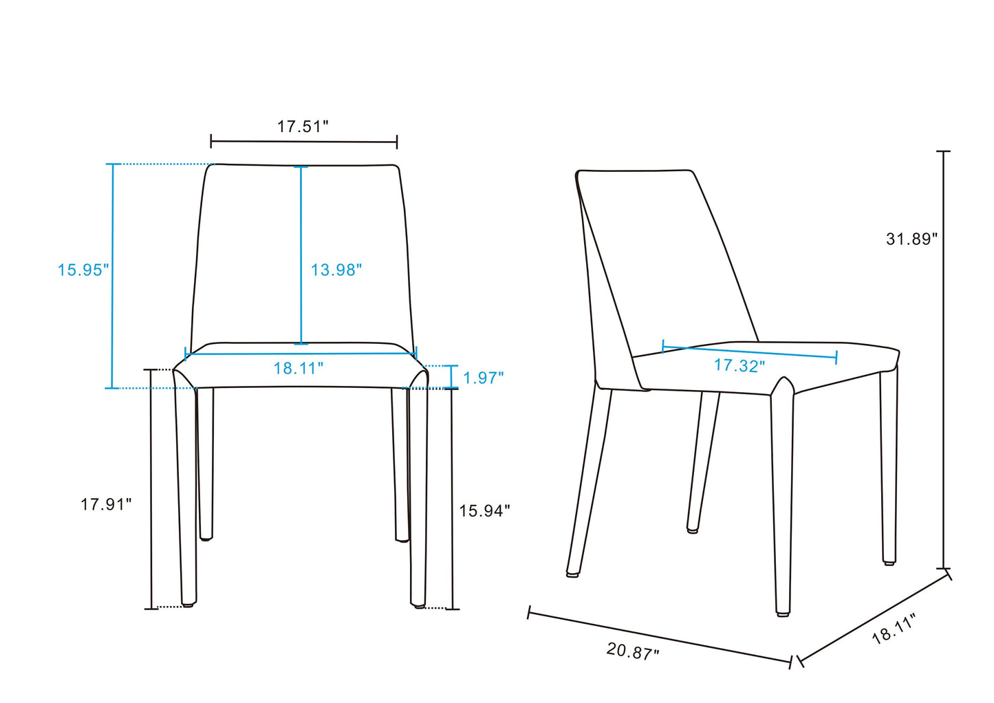 Paris 6-Piece Dining Chairs in Grey - Ornate Home