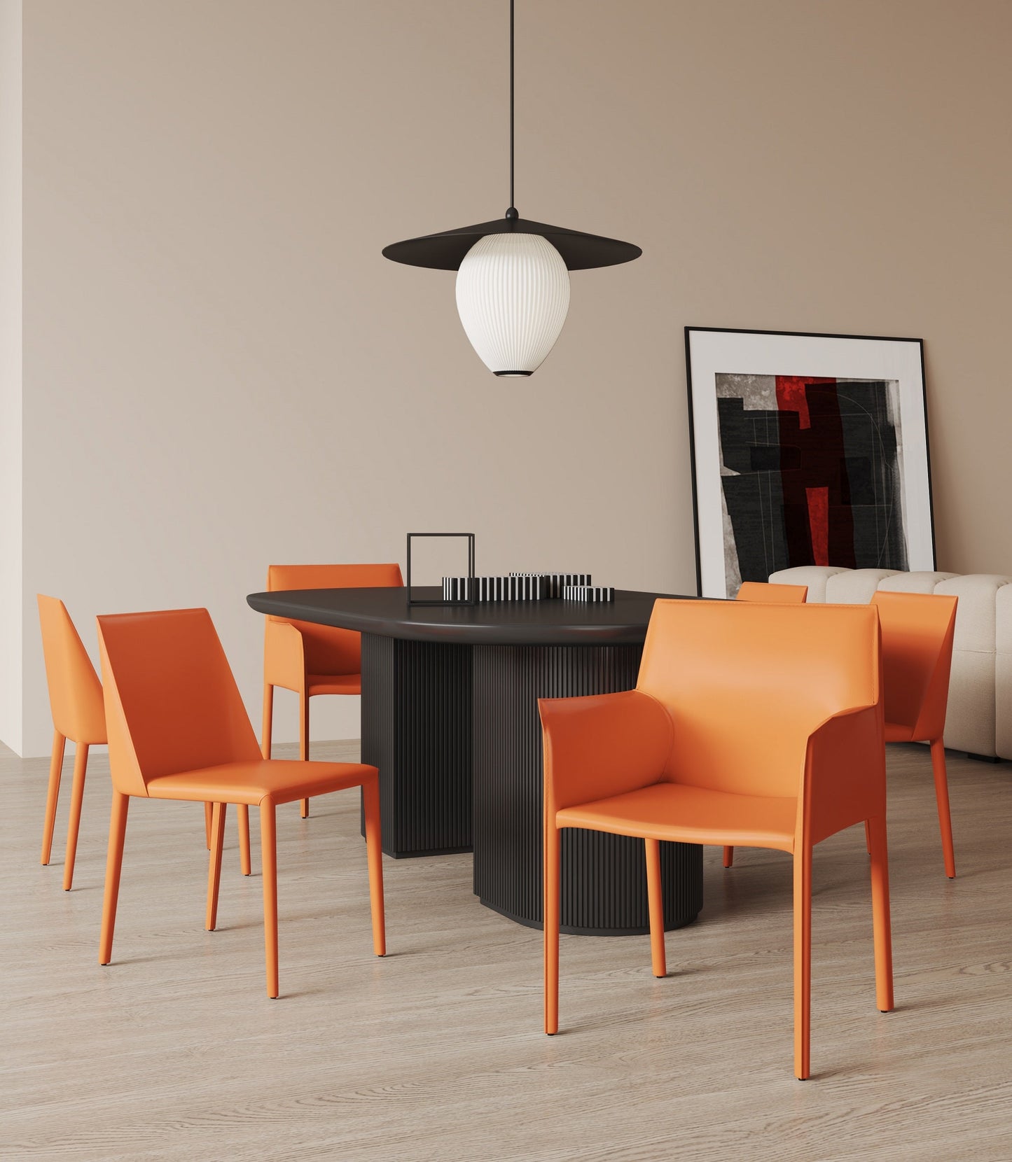 Paris 8-Piece Dining Chairs in Coral - Ornate Home