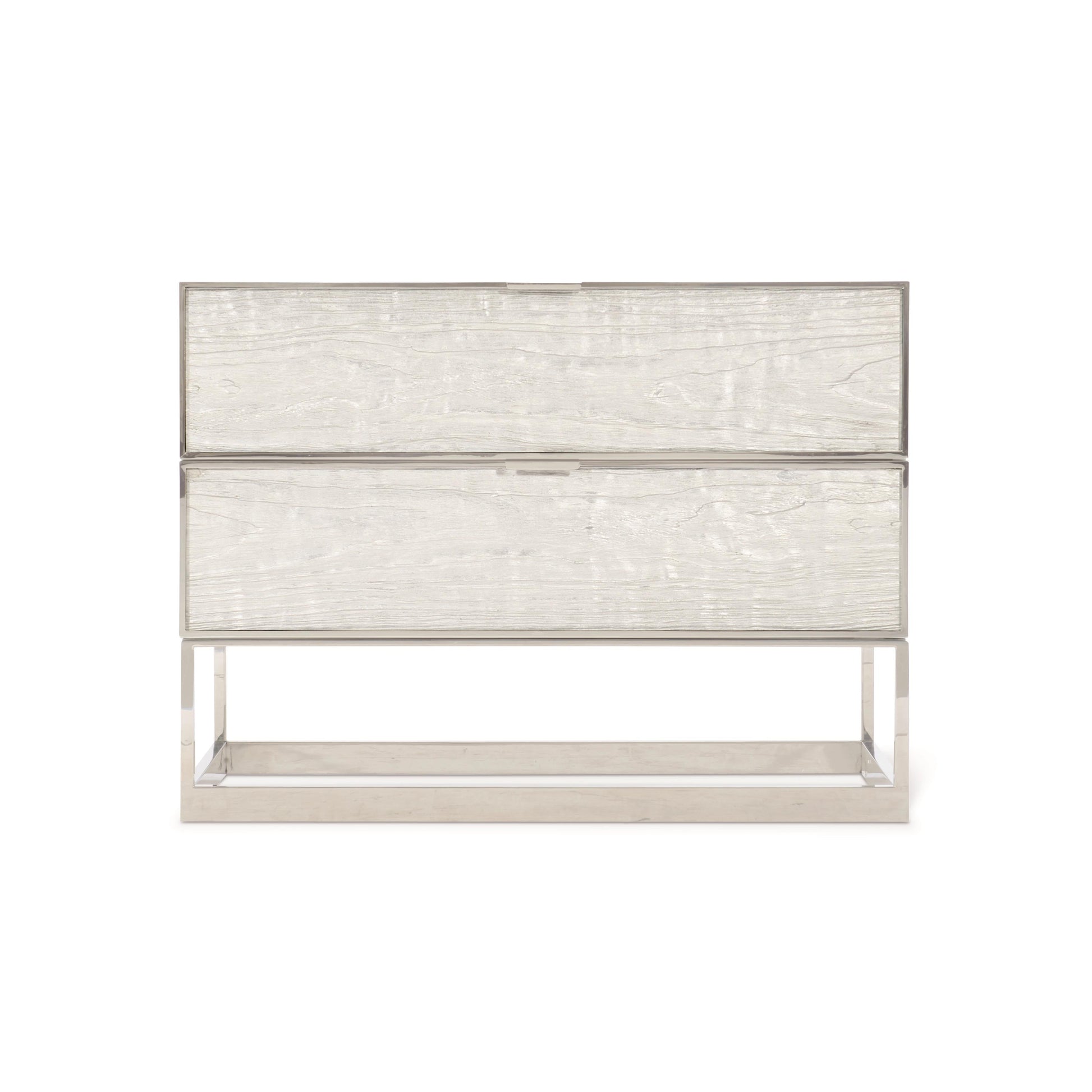 Parkhurst White/Silver Nightstand - Ornate Home