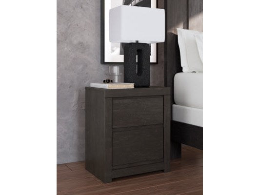 Parlayon Charcoal 23" 2 Drawer Charging Nightstand- Viva Furn