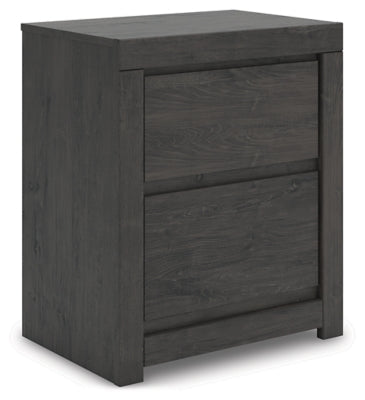 Parlayon Charcoal 23" 2 Drawer Charging Nightstand- Viva Furn