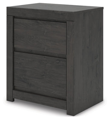 Parlayon Charcoal 23" 2 Drawer Charging Nightstand- Viva Furn