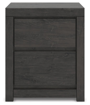 Parlayon Charcoal 23" 2 Drawer Charging Nightstand- Viva Furn