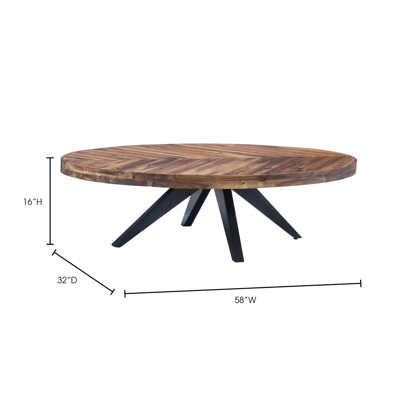 Parq Amber Oval Coffee Table - Ornate Home
