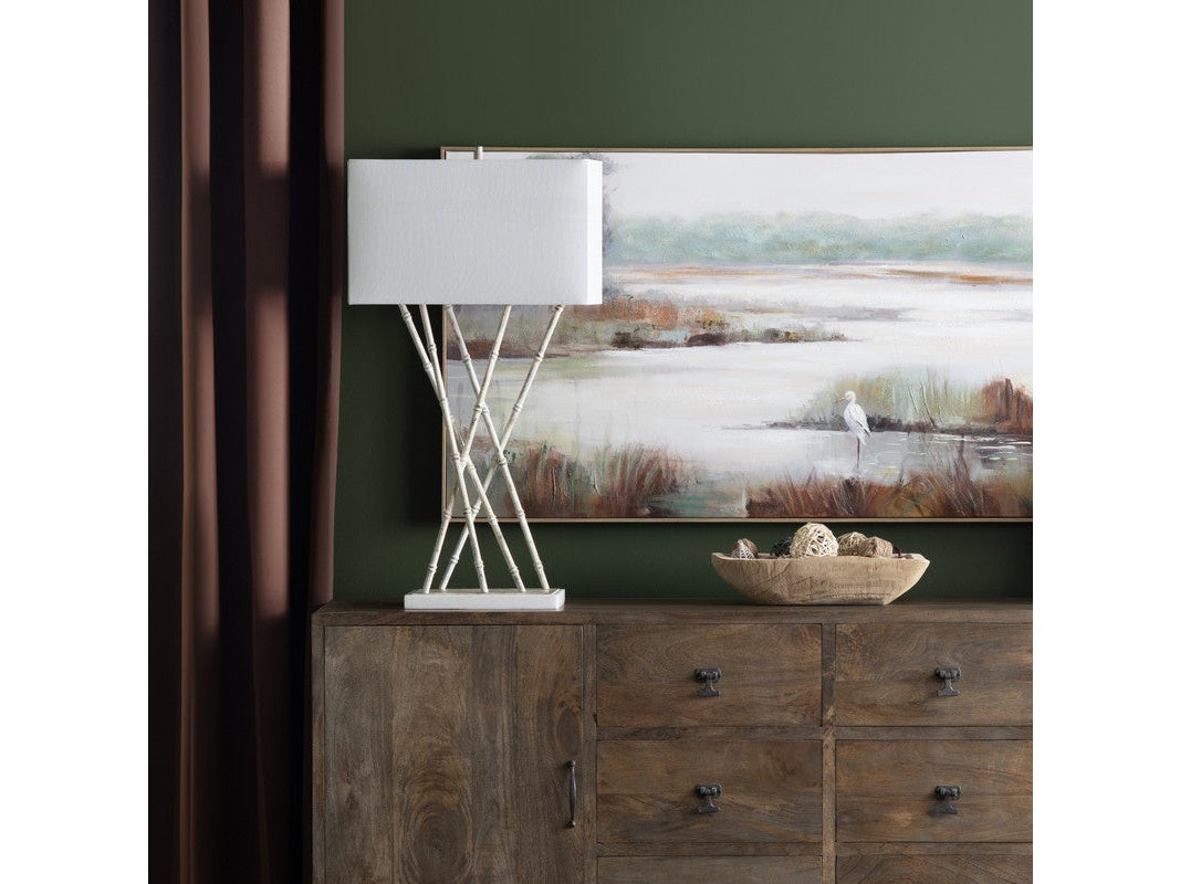 Parrish White Table Lamp - Ornate Home