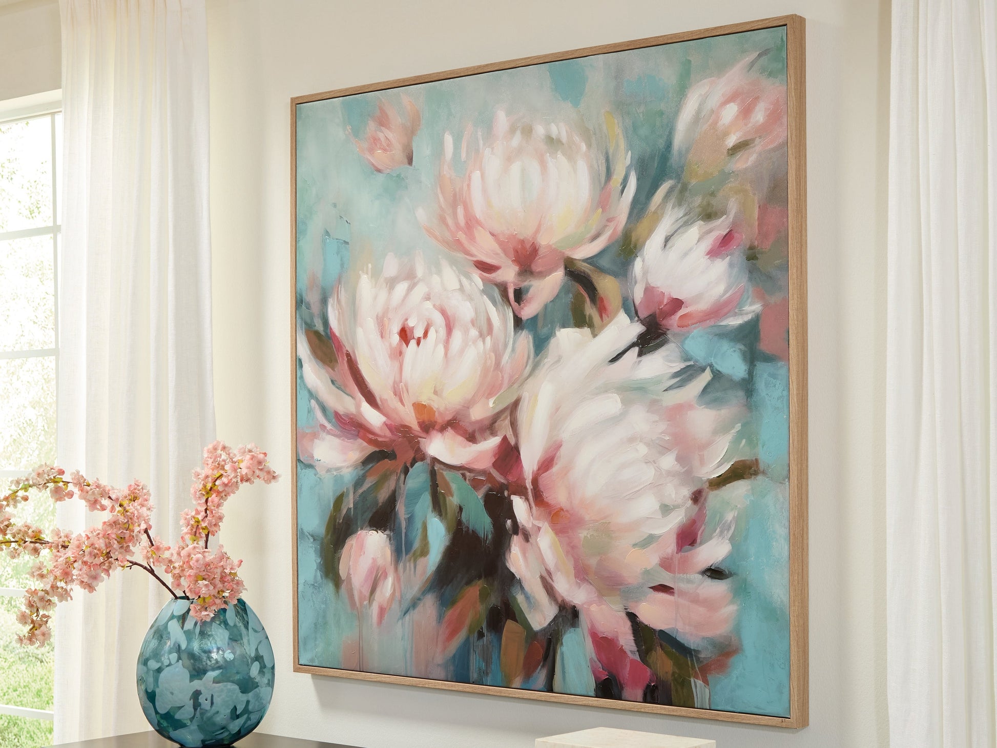 Parryville Aqua/Pink Wall Art- Viva Furn