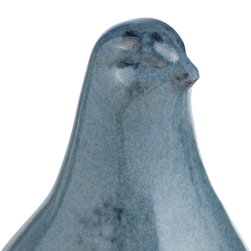 Partridge Blue 3 Piece Ceramic Statues - Ornate Home