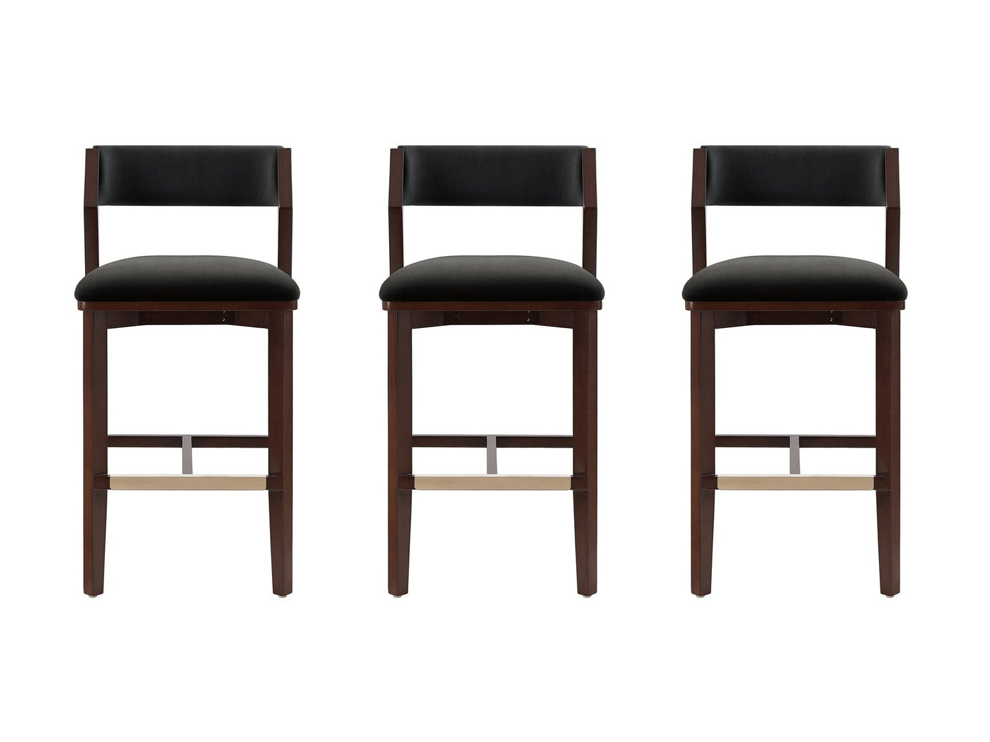 Patricia Barstool in Black (set of 3) - Ornate Home